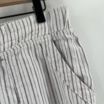 Athleta Bali Pants SZ 6 100% Linen White Stripe Drawstring Pull On Crop Cropped Photo 5