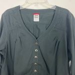 The North Face 1/2 Button Long Sleeve Black Top Size Large Photo 2