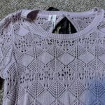 Studio Y Vintage Y2K  Lavender Sparkle Crochet High Low Sweater Black Bow Size XS Photo 2