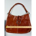 Micro Firenze Leather Hobo Bag Designer Ring Accent‎ Shoulder Bag Brown Photo 1