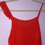 Ro & De Tank Top S Ruffle Scoop Neck Asymmetrical Hem Photo 2