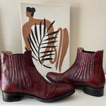 The Office of Angela Scott Mr Jagger Boots Leather Snakeskin Embossed Red Sz 37 Photo 5