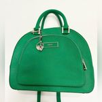 DKNY  Kelly Green Saffiano Leather Bowler Bag Photo 0