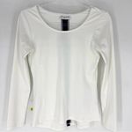 L’Oeuf Poché Long Sleeve Tennis Shirt White with Navy Accent Stripe Size XS Photo 0