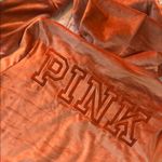 Velvet Hoodie with Bold Lettering in Orange Size undefined Photo 4