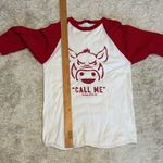 Tultex  University of Arkansas "Call The Hogs" Baseball Style T-Shirt, Size SM Photo 4