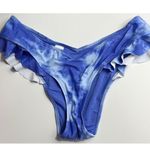 Aerie • NWT Blue Tie-Dye Cheekiest Ruffle Women's Swim Bottom Photo 2