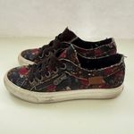 Blowfish Malibu Floral Print Zip Lace Up Sneakers Sz 7‎ Distressed Rugged Skater Black Photo 2