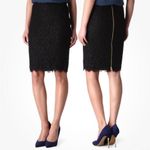 Diane Von Furstenberg  Scotia Lace Black Zipper Skirt Sz 6 Photo 2