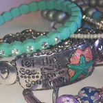 Lot of 10 Multi Color Purple Glass Beaded CZ Rhinestone Boho Stretchy Bracelets Photo 8