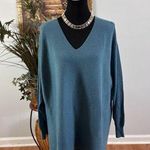 Ella Moss Women's Size XXL  Sweater Pullover Ribbed V-Neck Blue Soft Long Sleeve Photo 0