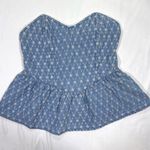 River Island NWT Denim Broderie Corset Top Photo 4