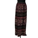 Forever 21 Floral Print Black/Purple Elastic Waist Maxi Skirt(Size Small) Photo 2