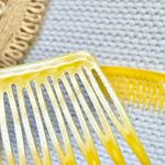 Goody Yellow Bright Vintage USA Wide Side Hair Comb Barrettes Set of 2 One Pair Photo 4