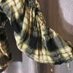 Free People  Pacific Dawn Plaid Shirt Green Top Photo 2