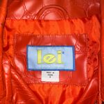 l.e.i. • Vintage Y2K Deadstock Croc Pleather Bright Orange Vegan Jacket Size S Red Photo 5