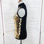 Peter Nygard Dangle Fish Scale Sequins Mock Neck Sleeveless Sweater Black PS Photo 1