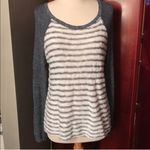Hollister Blue-Gray Striped Shimmer & Shine Sweater Photo 5