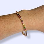 Multicolor Gemstone Tennis Bracelet Red Photo 1