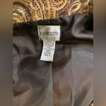 Chico's  Paisley Print Blazer Brown Size 12 Large Photo 2