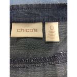 Chico's 0 US 4 Dip Dye Chambray Tunic Jacket Blue Ombre Embroidered Open Front Photo 8