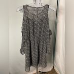 Maurice's  Women’s Sz Medium Black/White Cold Shoulder Elastic‎ Waist Dress Photo 3