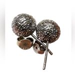 HAN sterling silver textured ball earrings for pierced ears. Photo 4