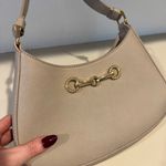 JustFab Beige Faux Leather Shoulder Bag Photo 1