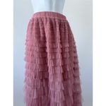 NWT Francesca's Rose Pink Tulle Maxi Skirt, M (b2A) Size M Photo 1