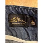 L.L.Bean Women’s Sz 4 Denim Jean Skirt Fall Script Label Soft Cotton Linen (2522) Photo 2