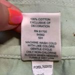 Vintage 90s Embroidered Dress Pistachio Green Lightweight Denim Floral Midi Green Photo 7