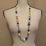 Women’s Necklace Beaded Statement Blue Green Yellow Multi Color Beads Photo 1