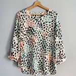 Van Heusen Colorful Animal Print Sheer Lightweight Pullover Top Size L Photo 0