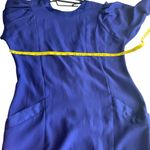 SOLO Blue Sheath Dress with long Sleeves/front pockets Size 12 Photo 3