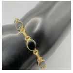12k gold filled black onyx link bracelet Photo 3