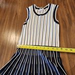 Jason Wu  collective Sleeveless Blue White Stripe pleated knit Mini Casual dress Photo 5