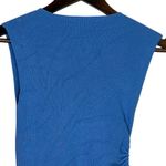 ZARA Sleeveless Side Key Hole Tie Ruched Ribbed Tank Top Crop Tank Top S Blue Photo 6