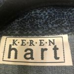 Vintage Keren Heart Vintage Snake Print & Lace Jean Jacket Womens S Blue Y2K Photo 4