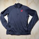 Adidas  Wisconsin Badgers Quarter Zip Pullover Women’s M Black Thumbhole Photo 0