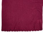 Minnie Rose Burgundy V Neck Distressed Fray Edge Cashmere Sweater XS Photo 6