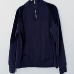 Lululemon [] Midnight Navy Blue Floral Flock Pullover Sweatshirt Thumbholes Sz 12 Photo 2