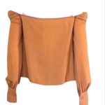 Line and Dot NWT  Thea Square Neck Blouse Caramel Puffed Sleeves Size Medium Photo 8