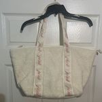 PINK - Victoria's Secret  Cream Sherpa Tote Bag Purse Handbag Travel Photo 0