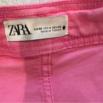 ZARA  Hot Pink Marine Straight High Rise Wide Leg Jeans 
Raw Hem, Sz 4 Photo 14