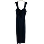 Madewell  Square Neck Midi Dress Size 8 in True Black NWT Cupro Photo 3