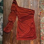 ASOS Orange Satin Bodycon Asymmetrical Mini Dress Petite 6 Photo 0