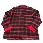 Denim & Co Denim & Co Flannel Jacket Women Large Red Buffalo Plaid Toggle Buttons Coat Photo 1