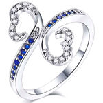 Boutique Heart Sapphire Ring | White Gold Over Sterling Silver Photo 0