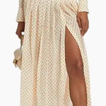 Ronny Kobo Womens Medium Kensington Polka Dot Maxi Skirt Orange Photo 0