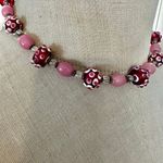 Liza Blake Lampwork Glass choker Necklace w/ Sterling Components Pink Photo 2